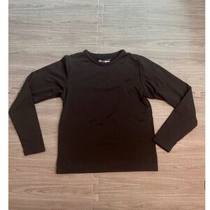 Thermajane Kids Thermal Long Sleeve Shirt Black Fleece Lined Base Layer Size L